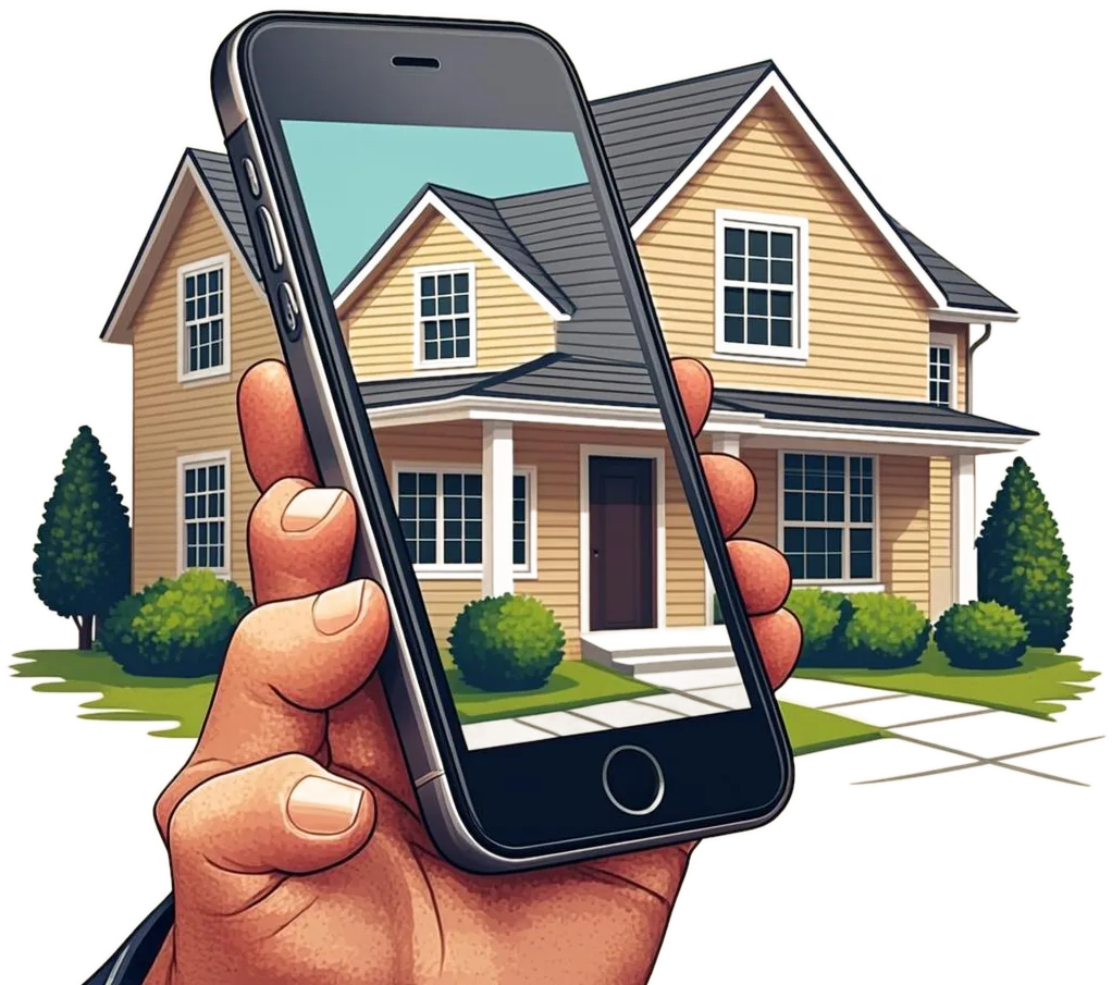 Hand holding a phone with a home energy app